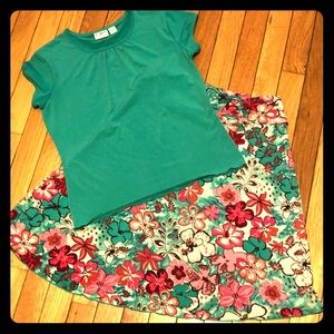 Skirt and top set